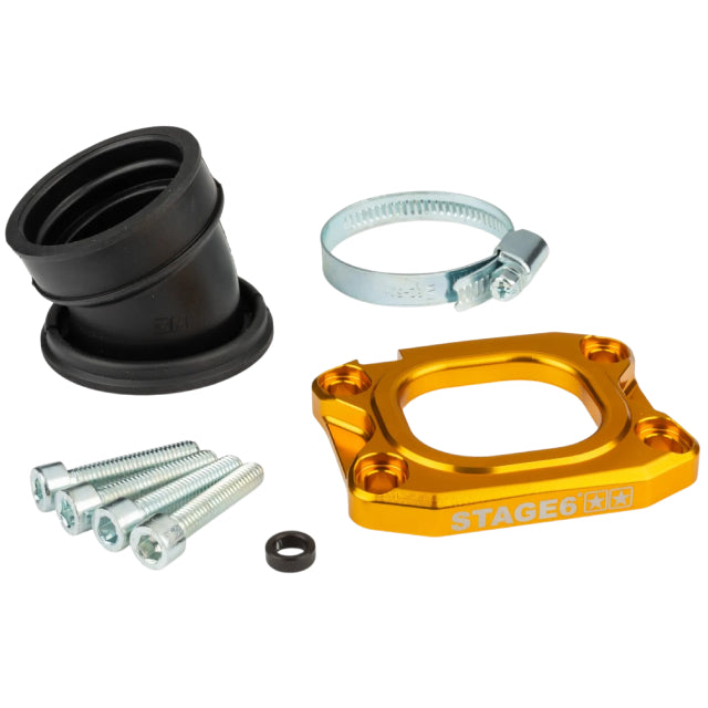 Tobera de admisión Derbi / Minarelli AM6 d.30-34mm 360º Stage 6 - dorado