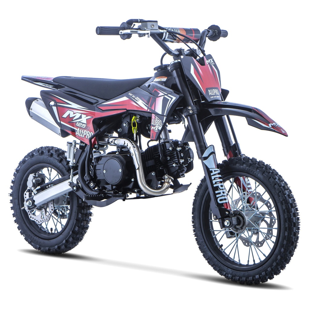 Pitbike infantil Cross MX 125 ZS 4T Zongshen semi-automática 14/12 AllPro Rojo
