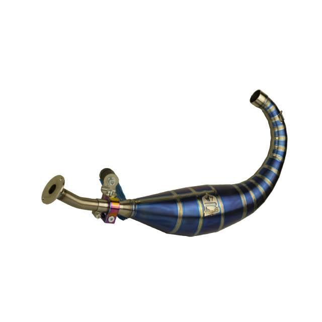 Bufanda de escape titanio azul KRM Derbi 80-90cc