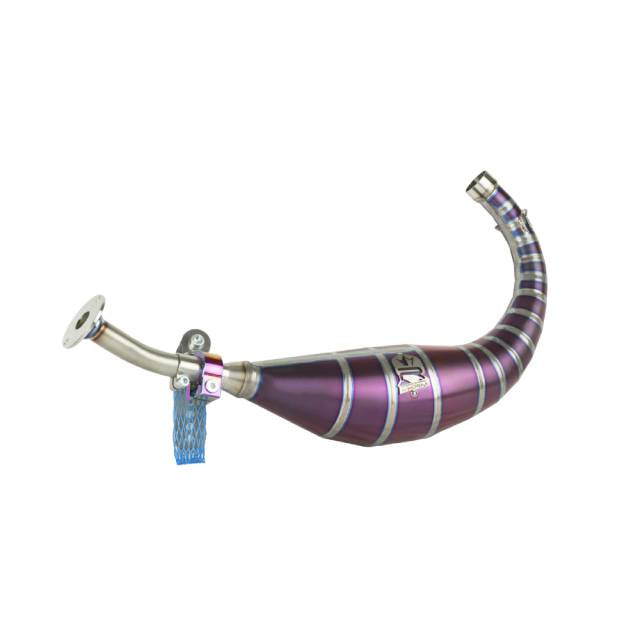 Bufanda de escape titanio violeta KRM Minarelli AM6 90-100cc