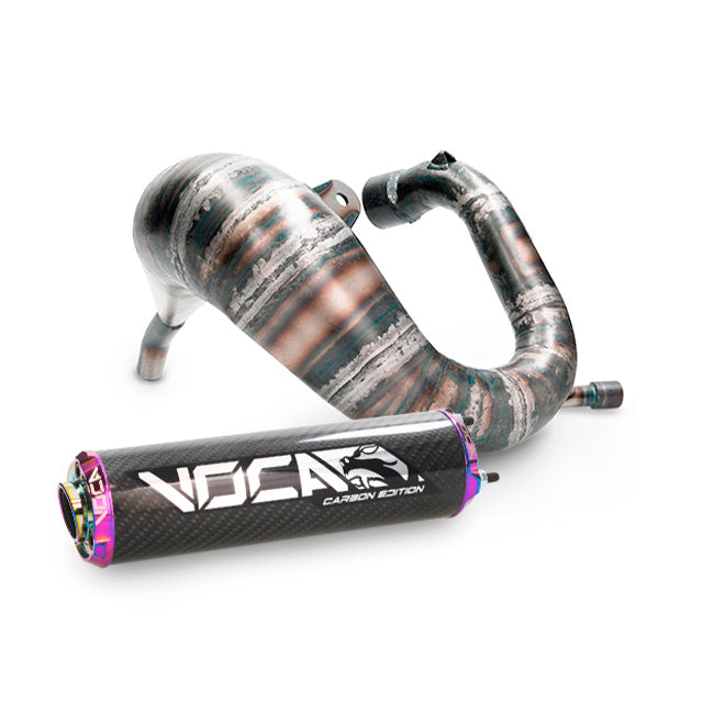 Escape Derbi DRD Pro Cross Carbon 80 VOCA Racing - silenciador cazoleta neocromado