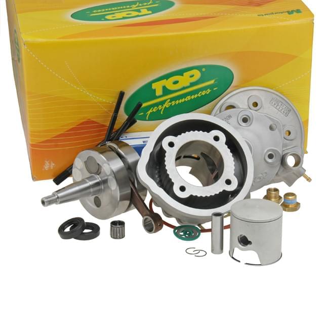 Maxi Kit Scooter Racing 85cc aluminio, incluye cilindro TPR 86cc, cigüeñal carrera 44mm y rodamientos Top Performances, Piaggio