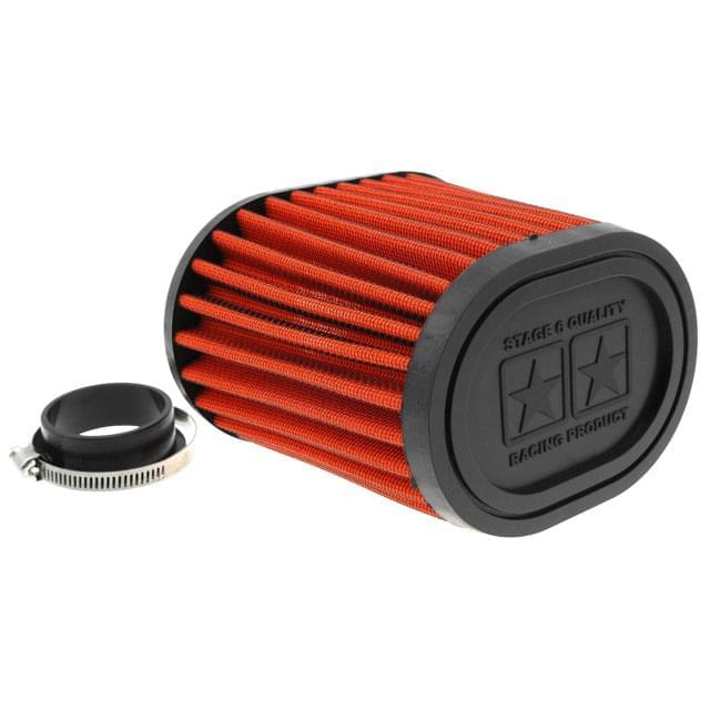 Filtro de aire Stage6 DRAG-RACE, Airbox naranja, conexión 44mm + 49mm
