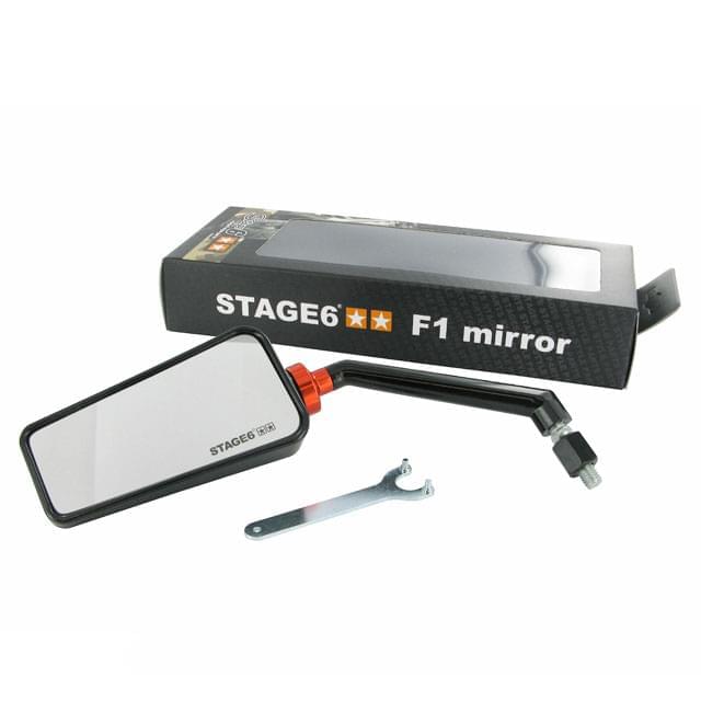 Retrovisor Stage6 SSP F1-Look, lado izquierdo, negro