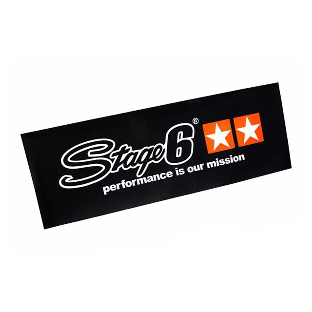 Pancarta "Stage6" (75x200cm) , "performance is our mission" - negro