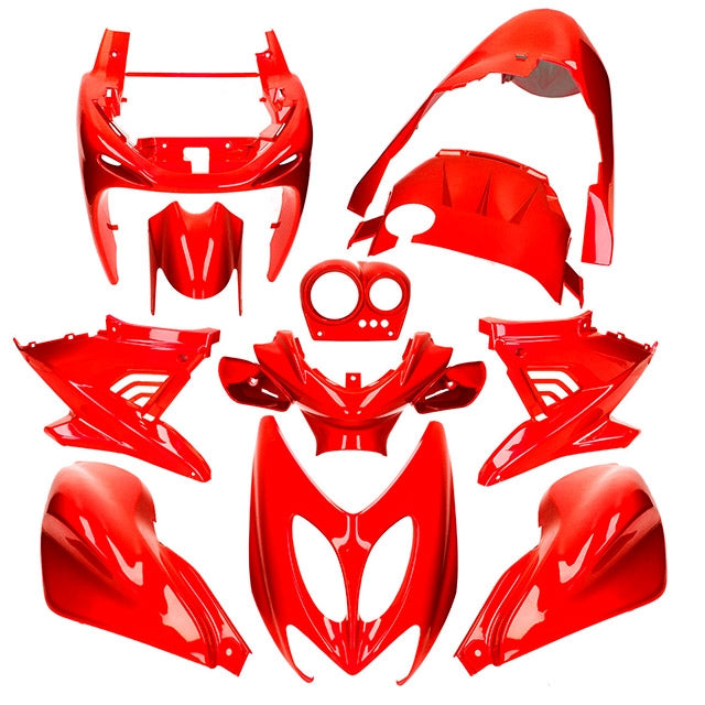 Carenados Yamaha Aerox / MBK Nitro hasta 2013 11 piezas AllPro rojo scuderia