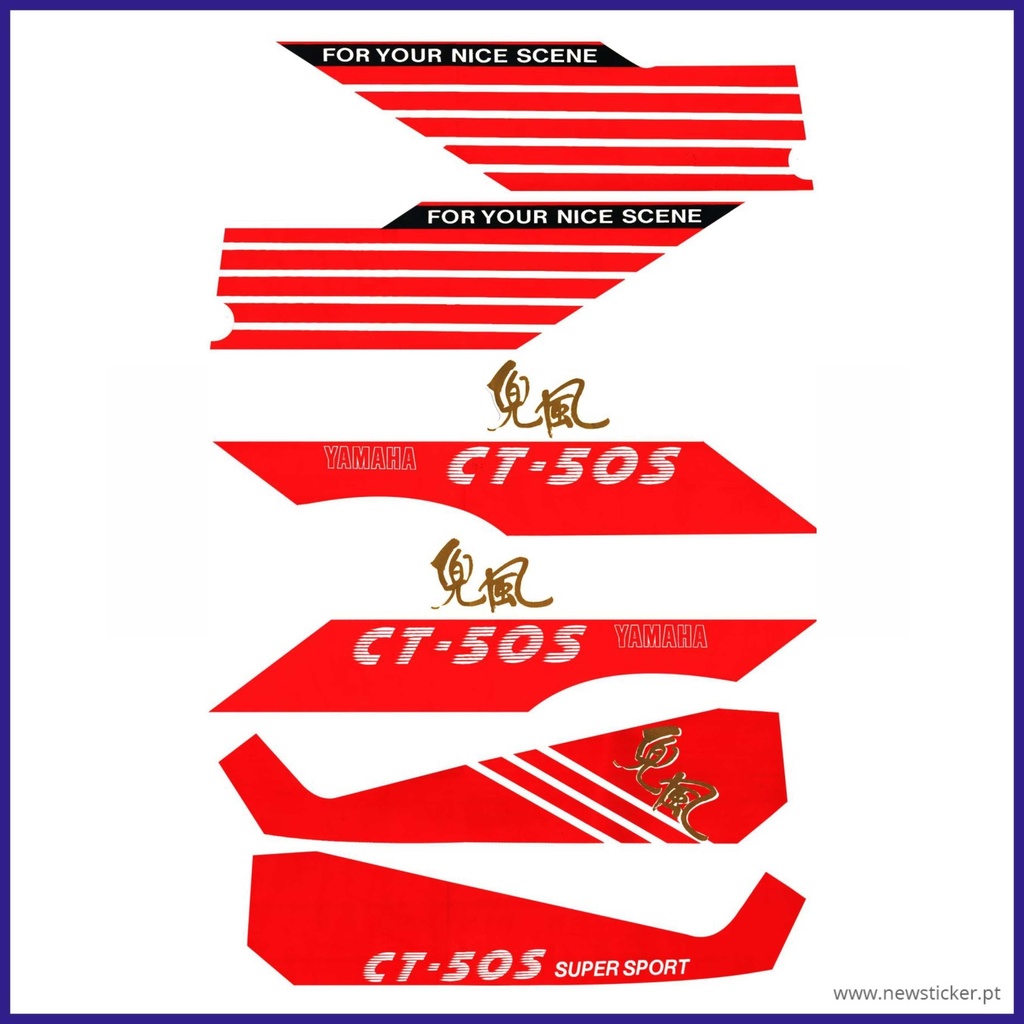 Kit pegatinas YAMAHA CT-50 Rojo