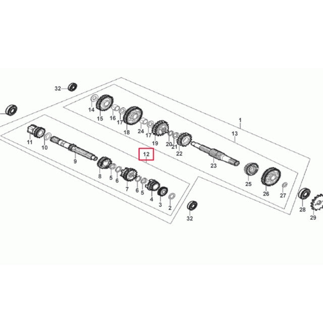 Arbol primario completo Rieju Tango 250cc 4T 18.7 cm
