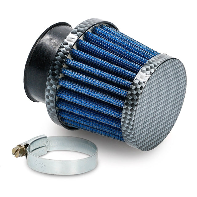 Filtro de aire Allpro tipo K&N Recto pequeño Ø28-35mm, look carbono