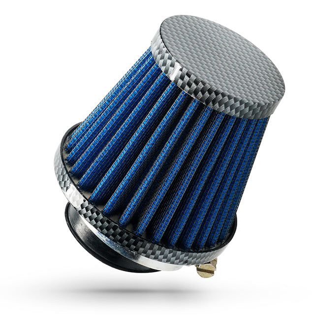 Filtro de aire Allpro tipo K&N Recto Ø28-35mm, look carbono