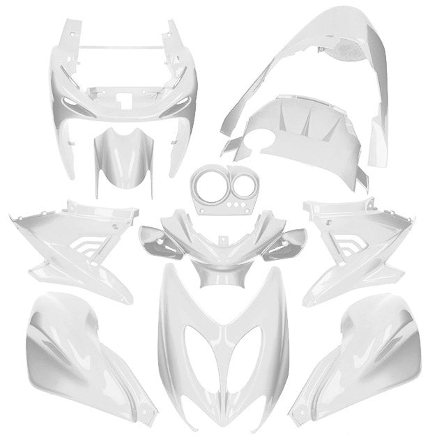 Carenados Yamaha Aerox / MBK Nitro hasta 2013 11 piezas AllPro - blanco metalizado