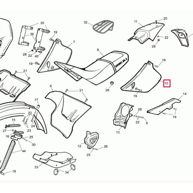 Tapa radiador izquierda Rieju RR 50 2000 - Verde