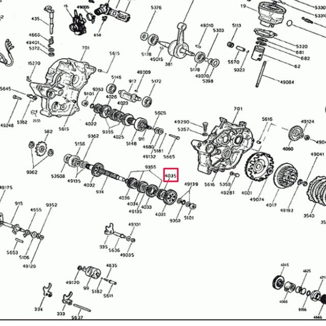 Piñón 5ª transmisión secundaria motor Minarelli AM6 Rieju 