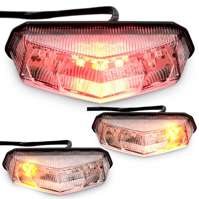 Piloto trasero Universal con intermitentes LED Transparente AllPro