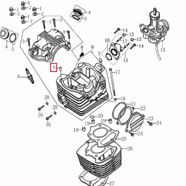 Casquillo centrador culata 8x14x6,3mm Rieju Marathon 125 AC
