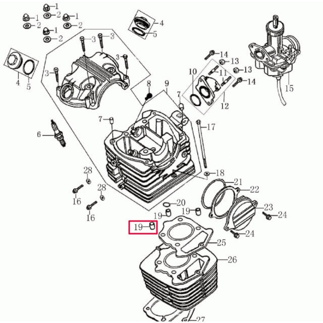 Casquillo centrador cilindro 10x20mm Rieju Marathon 125 AC