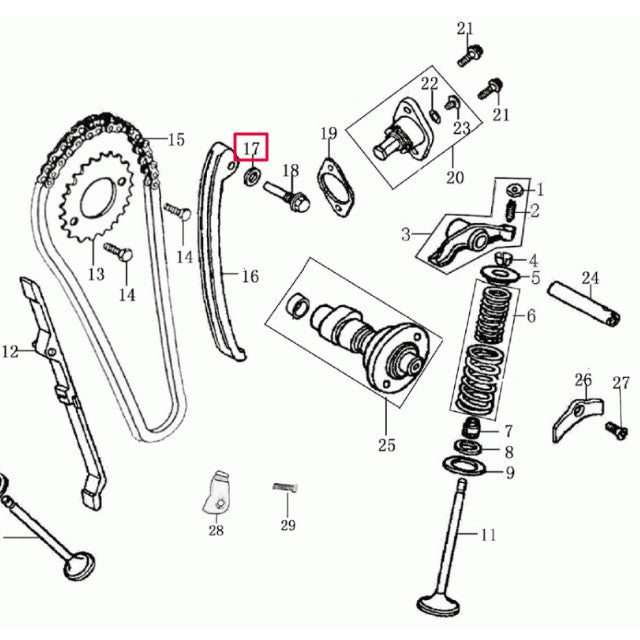 Arandela 8,5x1,5x14 goma tensor de distribución Rieju Marathon / Tango 125