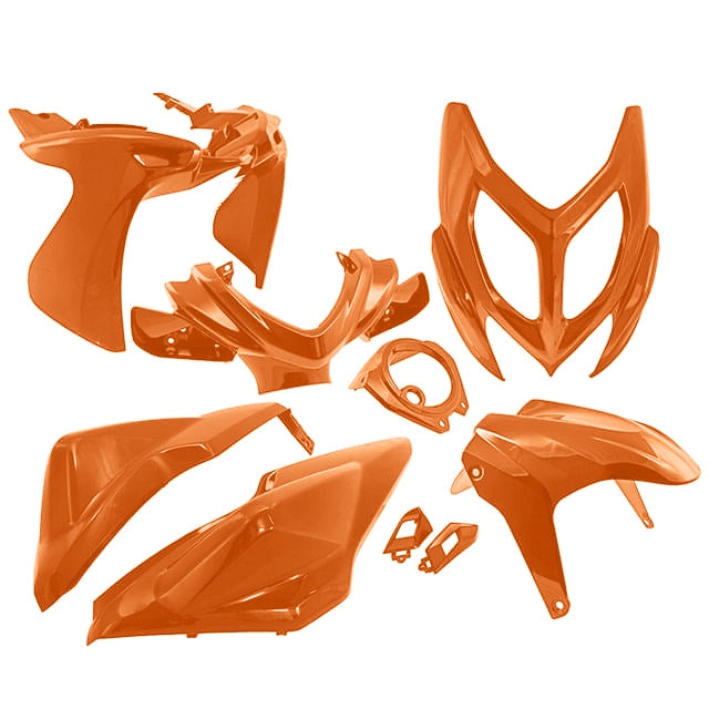 Kit de carenados Yamaha Aerox / MBK Nitro desde 2013 9 piezas Naranja Metal AllPro