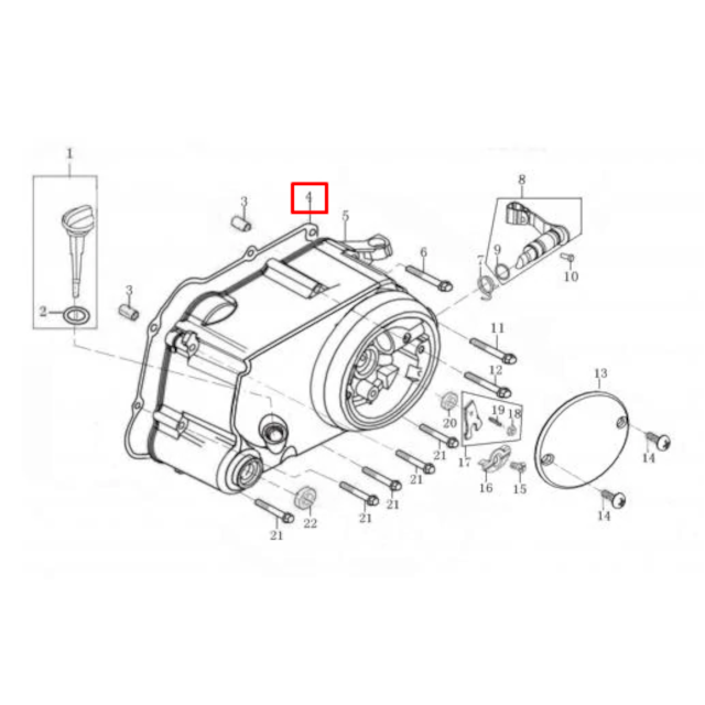Junta tapa embrague Pitbike motor semi-auto 88/125 Zongshen