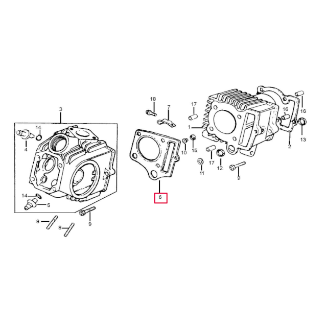 Junta culata Pitbike motor semi-auto 88 ZF