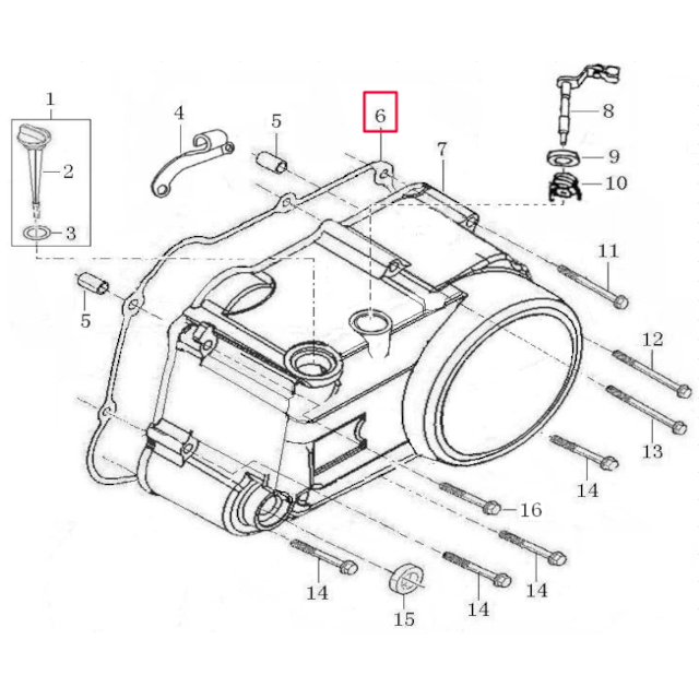 Junta tapa embrague Pitbike motor 125-G-02 Zongshen
