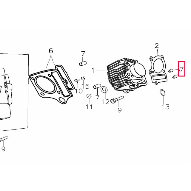 Casquillo centrador cilindro/culata Pitbike motor 150-3/E YX