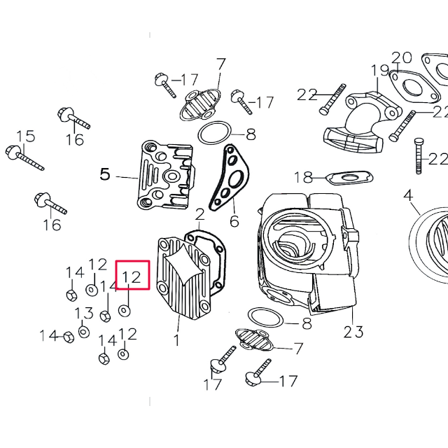 Arandela tapa culata acero Pitbike motor 150-3/E 150-5 YX