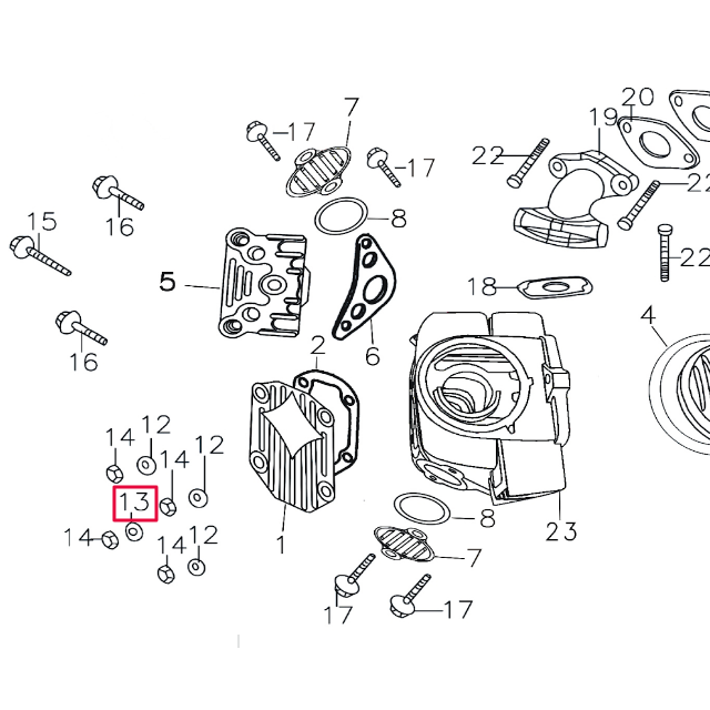 Arandela tapa culata cobre Pitbike motor 150-3/E 150-5 YX