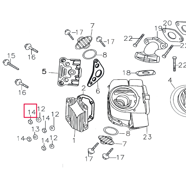 Tuerca tapa culata Pitbike motor 150-3/E 150-5 YX