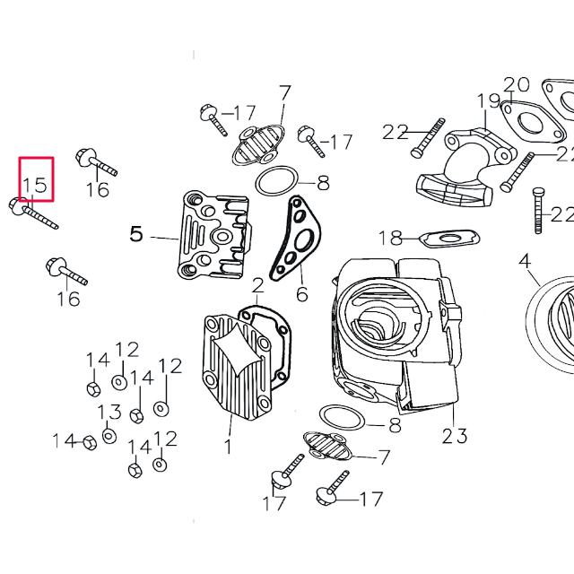 Tornillo culata tipo 1 Pitbike motor 150-3/E 150-5 YX