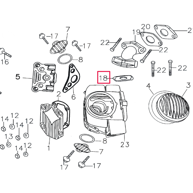 Junta tobera de admisión/culata Pitbike motor 150-3/E 150-5 YX