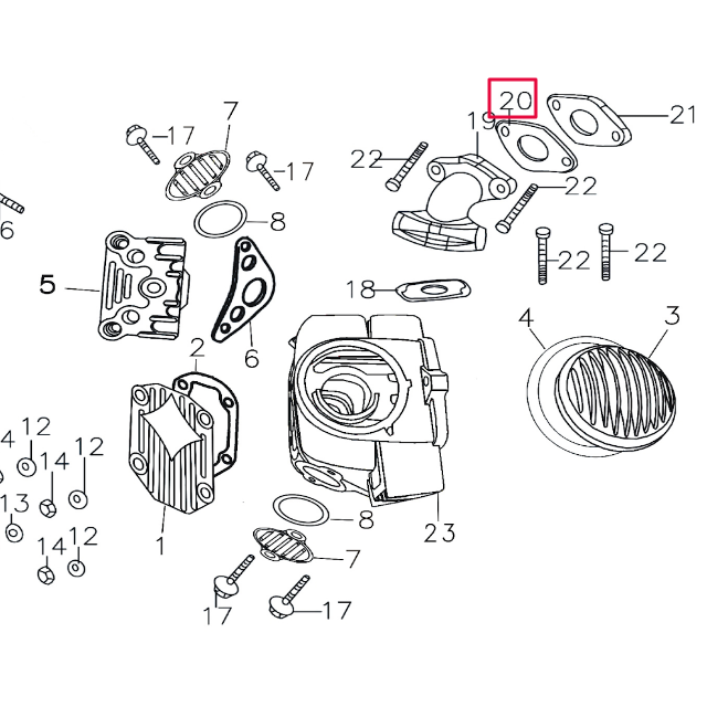 Junta separador tobera de admisión Pitbike motor 150-3 150-5 YX