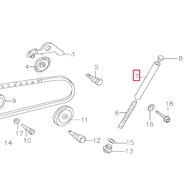 Eje empujador tensor cadena distribución Pitbike motor 150-3/E 150-5 YX