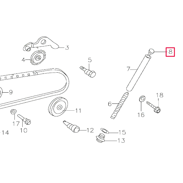 Tornillo superior tensor cadena distribucíon Pitbike motor 150-3/E 150-5 YX