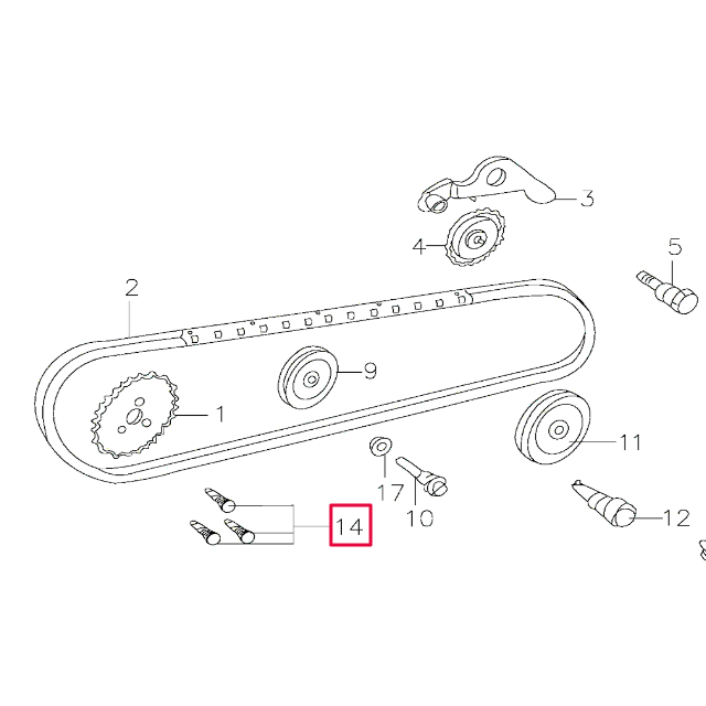 Tornillo piñón distribución M5x12 Pitbike motor 150-3/E 150-5 YX