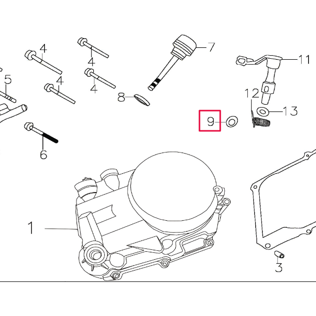 Retén pedal arranque Pitbike motor 150-3/E YX