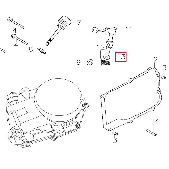 Retén leva embrague Pitbike motor 150-3 150-5 YX