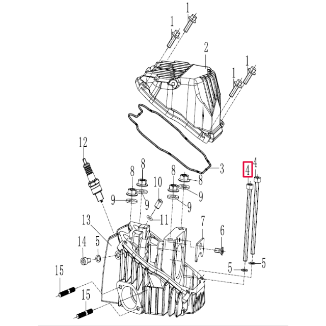 Tornillo culata M6x105 Pitbike motor 190 Zongshen