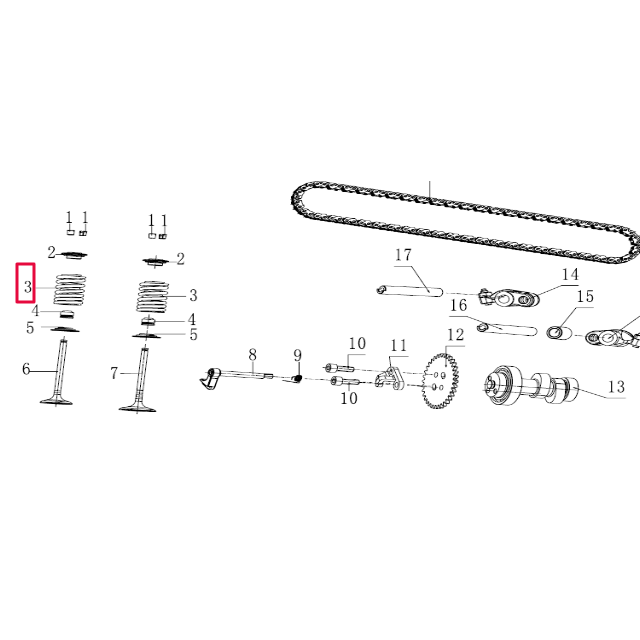 Muelle de válvula Pitbike motor 190 Zongshen