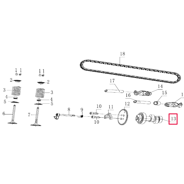 Árbol de levas Pitbike motor 190 Zongshen