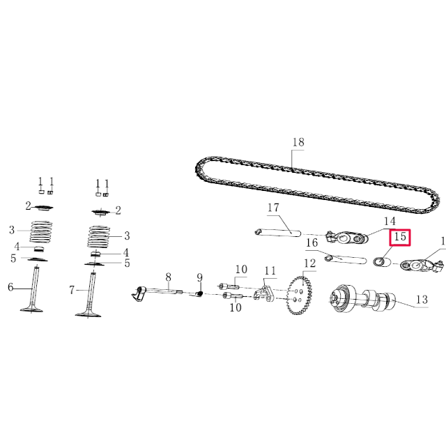 Casquillo balancín/eje Pitbike motor 190 Zongshen