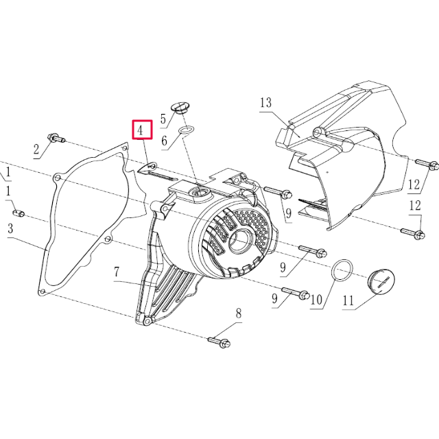 Pletina soporte cable encendido Pitbike motor 190 Zongshen