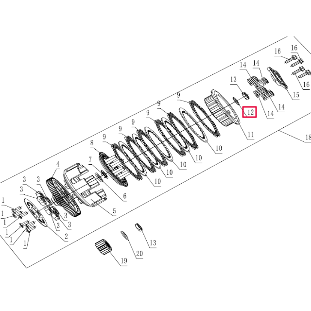 Arandela cónica embrague Pitbike motor 190 Zongshen