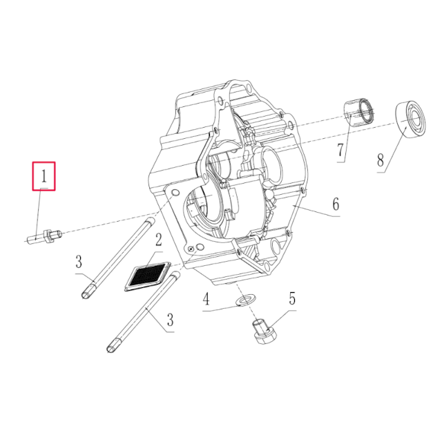 Tornillo eje fijación muelle retorno Pitbike motor 190 Zongshen
