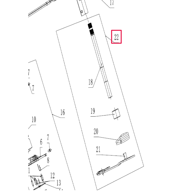 Eje pedal de cambio completo Pitbike motor 190 Zongshen