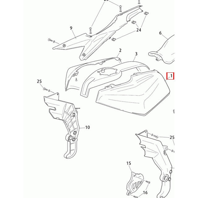 Cubre depósito izquierdo Rieju 50 RS3 negro