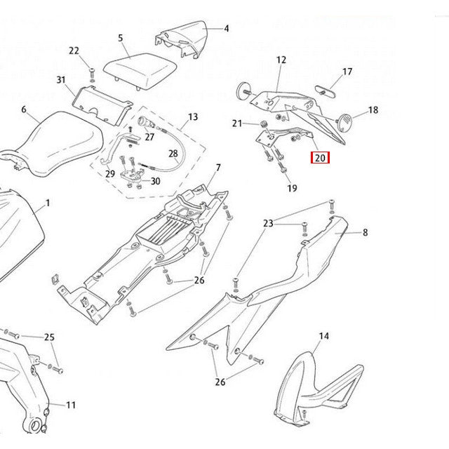 Soporte portamatrículas Rieju 50 RS3