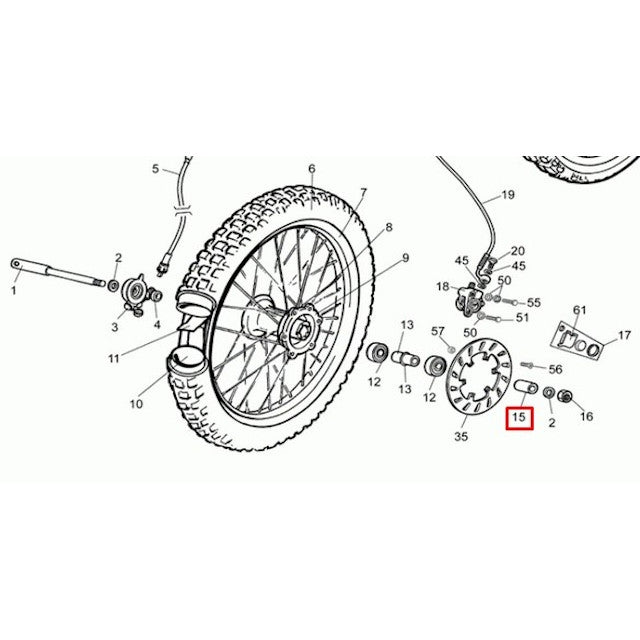 Casquillo Separador rueda delantera Ø25x5x22 Rieju 50 RR/Spike