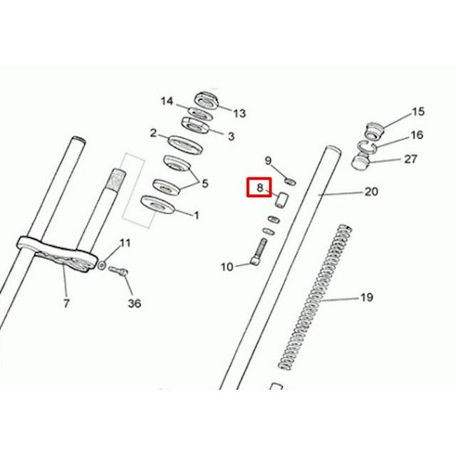 Tope interior horquilla Rieju 50 RS1 / 1 unidad