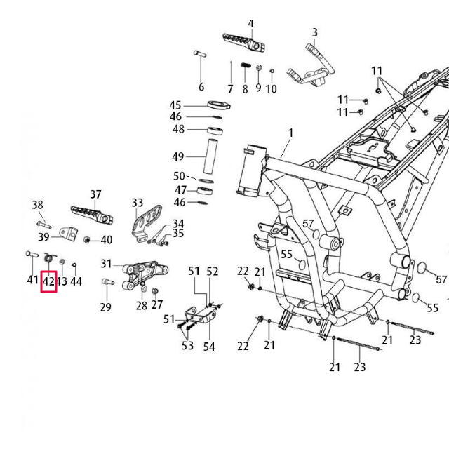 Muelle derecho estribera piloto Rieju Century 125 Euro 4